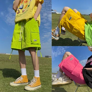 Vyriški krovininiai šortai Kišeniniai trumpi japonų tendencija Vasara Nauja greita sausa penkių taškų kelnės Laisvalaikio krepšio kelnės Vyriški drabužiai Trumpas Homme