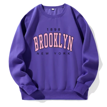 1898 Brooklyn New York Printed Hoody Mens Fleece Warm Comfortable Hooded Shirt Casual Fashion Hoodies Loose Oversized Sports Wear