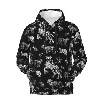 Punk Gothic Casual Hoodies Pora Animal Print Vintage Pullover Hoodie Autumn Streetwear Printed Sweated Sweated Oversize