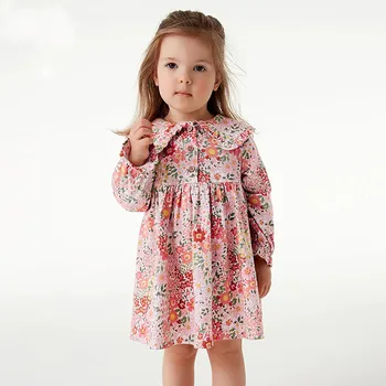 1–7 metų pavasario mergaitės princesės suknelės ilgomis rankovėmis kūdikių gėlėtos suknelės kūdikio gimtadienio drabužiams mieli ir mieli