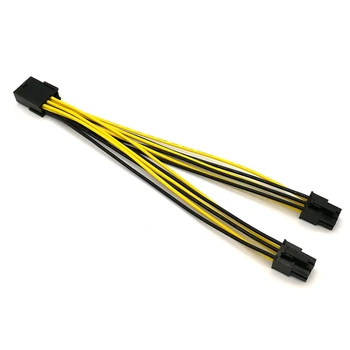 Aukštos kokybės CPU 8Pin Female to Dual PCI-E 6Pin vyriško maitinimo adapterio kabelis 1007 18awg