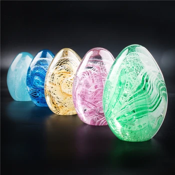 H&D 5 spalvų krištolo palaiminimai Popieriniai velykiniai kiaušiniai Figūrėlė Murano stiklo meno skulptūros Ornamentas Kalėdų Velykų dekoro dovana