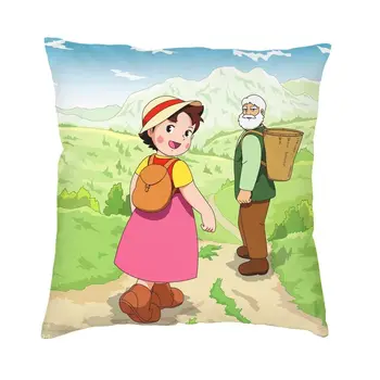 Stilius Heidi ir senelis mesti pagalvės dėklo dekoravimas Individualus Alpių kalnų animacinių filmų pagalvėlės užvalkalas Pagalvės užvalkalas svetainei