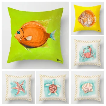Povandeninis gyvūnų atspaudų pagalvės užvalkalas, sofos pagalvėlės užvalkalas, namų dekoravimas gali būti pritaikytas jums 40x40 50x50 60x60 45*45 35x35