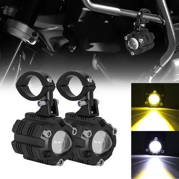 Universalūs pagalbiniai prožektoriai Rūko žibintas Papildomi LED žibintai motociklams LED lemputė 12-24V Dviejų spalvų balta / geltona