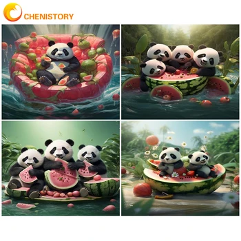 CHENISTORY 60x75cm Paint By Numbers Handpainted Paintings On Number Panda Peizažas Akriliniai dažai Namų dekoravimui Dovana