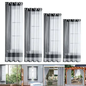 Single Panel Grey Sheer Curtain Canandch Canopy Drape Corridor Privacy Voile