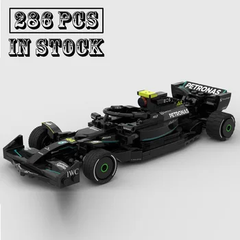 Naujas Testarossa MOC-140384 F1 W14 komandos kuopos Formulės 1 lenktyninio automobilio modelis Buiding Kit Kūrėjai Blokinės kaladėlės Vaikiški žaislai Gimtadienio dovanos