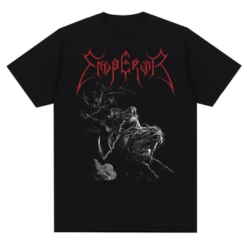 2023 New Arrive Men Moteriški marškinėliai Emperor Band Black Metal Print Cotton Tshirt Round Neck Short Sleeve Graphic Top Gift Idea
