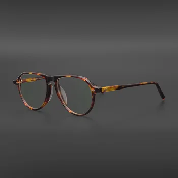 Acetato akinių rėmelis Vyrų retro ypač didelis pilotinis optinis Akiniai Moteriški akiniai Padarykite receptinius akinius trumparegystei
