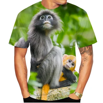 2023 Fashion Casual Nauji vyrų 3D spausdinimas Juokingi beždžionių marškinėliai Aukštos kokybės laisvalaikio šaunūs marškinėliai trumpomis rankovėmis
