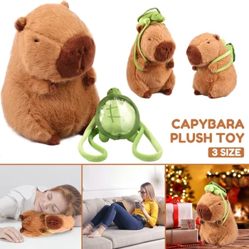 Mielas kapibaros įdarytas žaislas Itin minkšta capybara pliušinė lėlė mėto pagalvę Capybara Plush lėlių papuošalai vaikų namų dekoravimui
