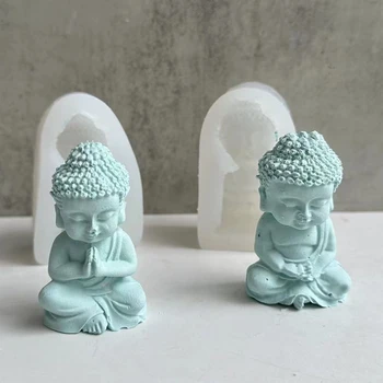 3d Budos silikoninė žvakių forma Mažos Budos smilkalų žvakių tinko dekoravimo formos 