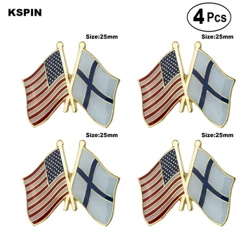 U.S.A.& Suomijos draugystės vėliavos smeigtuko atlapo smeigtuko ženklelio sagės piktogramos 4vnt