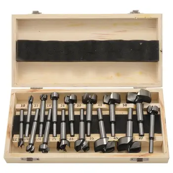 Forstner gręžimo bitų rinkinys 15 dalių 10mm - 50mm medienos apdirbimo skylių pjūklo gręžimo pjovimo įrankių rinkiniai medienos apdirbimui, baldams, durims