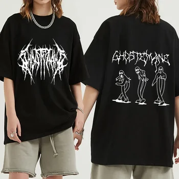 Ghostemane Double Sided Print marškinėliai Vyriški marškinėliai Pouya Marškinėliai Vyriškos viršūnės Gatvės apranga Vyrai Moterys Mada Hip Hop Trišakiai