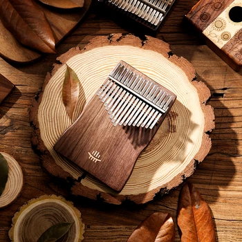 Kalimba 17 klavišų profesionalus ir aukštos kokybės medinis nykščio fortepijonas su delnų atrama Unikalus dizainas pradedantiesiems