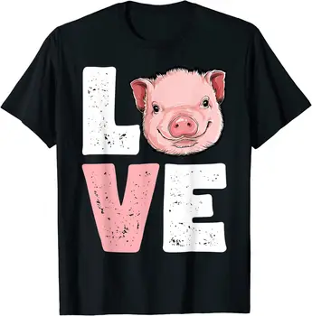 NEW I Love Pigs Funny Pig Lover Farmer Women Farm Animal Vintage T-Shirt S-3XL