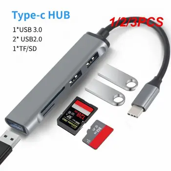 1/2/3PCS 5in1 C tipo šakotuvas USB 3.0 kelių prievadų skirstytuvo adapteris su SD TF prievadų kortelių skaitytuvu, skirtu 