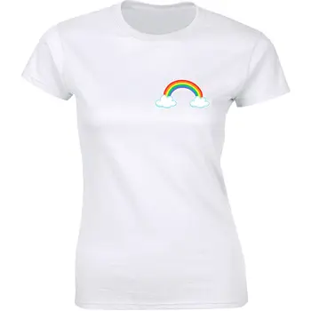 Rainbow Gay Pride Pocket Festival Freedom Tee LGBT GLBT Moteriškos mados marškinėliai
