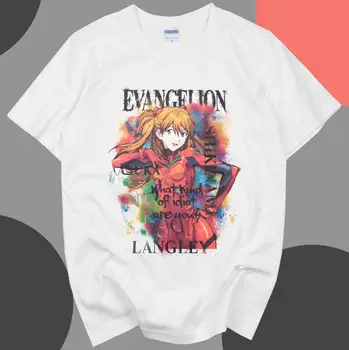 Anime Ayanami Rei Ikari Shinji Asuka Langley Soryu Vyriški ir moteriški marškinėliai trumpomis rankovėmis