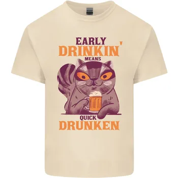 Early Drinkin' Greitas girtas juokingas alus Alkoholis Vyriški medvilniniai marškinėliai Tee Top