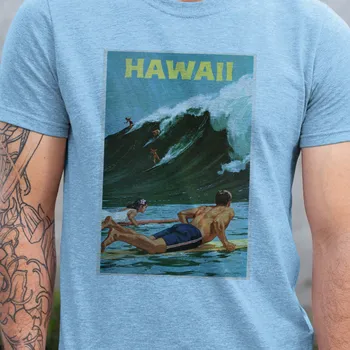 Retro atvirukas Havajų vintažinio dizaino marškinėliai originalūs