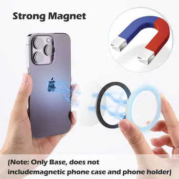 Šviečiantis magnetinis pagrindas lizdo rankenos mobiliųjų telefonų laikikliui, skaidrus stovas, skirtas iPhone 12 13 14 serijai, suderinamas su Magsafe dėklais