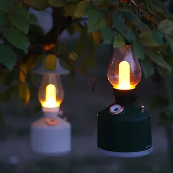 retro žibalinių lempų rūko gamintojas namų belaidžiam oro drėkintuvui Kempingo lempos aromaterapinis difuzorius su LED lempute USB įkraunamas