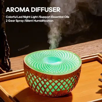 KINSCOTER 320ml medienos grūdų aromato eterinio aliejaus difuzorius USB rūko gamintojas Pagrindinis kambarys Ultragarsinė aromaterapija Oro drėkintuvas Difuzorius