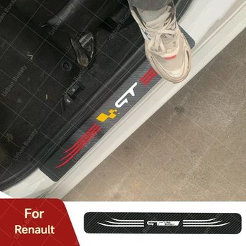 Scuff Plate Carbon Fiber Leather Car Door Threshold Pedal lipdukai Renault Sport GT Line Duster Espace Express Fluence Grand