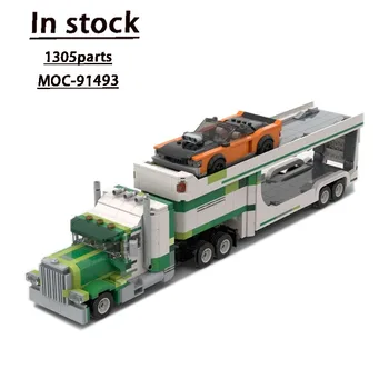 MOC-91493Automobilių transporteris surenka sujungimo statybinio bloko modelį 1305 statybinių blokų dalys vaikų gimtadienio žaislų dovanai