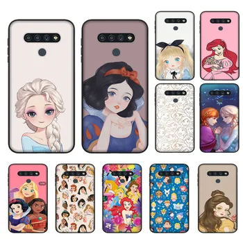 Disney Girl Cover for Xiaomi Redmi Note 11 11I 11S 11T 12 8 Lite A3 10A 9C Poco C3 C40 Pro Black Phone Case