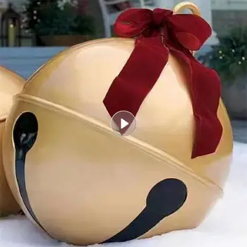 Kalėdinis dekoratyvinis varpelio balionas 60cm lauko juokingas spausdinimas PVC pripučiamas žaislinis kamuolys Amatai Dovanos Kalėdiniai kamuolio papuošalai