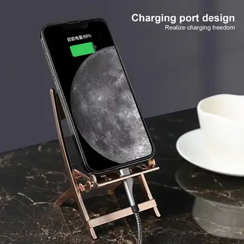 Praktiškas telefono laikiklis Aliuminio lydinio įkrovimo angos dizainas Patogus mobiliojo telefono stovas platus pritaikymas