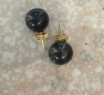 stulbinantis 10-11mm apvalus Taičio juodojo perlo auskaras 14/ k