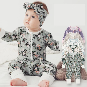 2023 Pavasario rudens užtrauktukas Kūdikių romperis Naujagimio drabužiai Minkštas bambukas Baby Girl Drabužiai Animacinis kombinezonas Kūdikių Bebe drabužiai