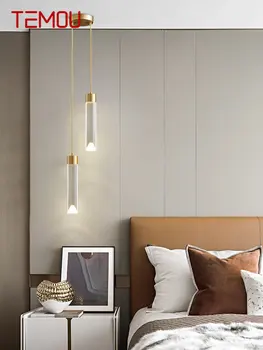 TEMOU modernus auksinis LED pakabinamas šviestuvas 3 spalvos Tiesiog kūrybingas dekoratyvinis žalvarinis pakabinamas šviestuvas namų lovai