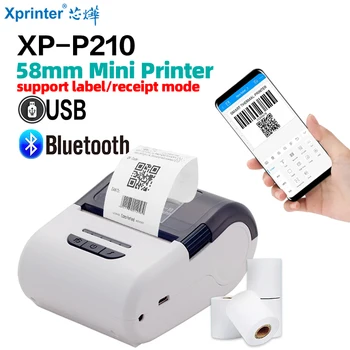 Etikečių kvitų terminis spausdintuvas 58mm 2 in 1 POS spausdinimas mini mobilus nešiojamas spausdintuvas Bluetooth etikečių kūrėjas POS Android/IOS