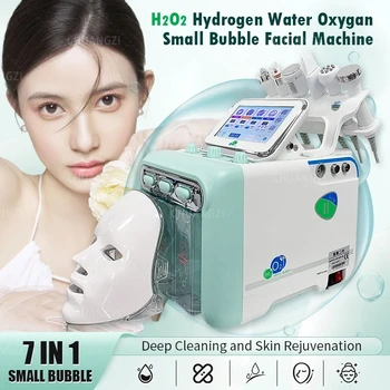7-in-1 H202 hidroksido mažų burbulų veido priežiūros aparatas ir giluminio valymo grožio įranga