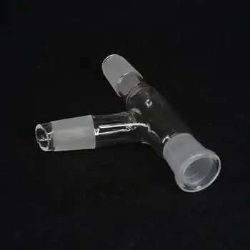 #24 Jungties borosilikatinio stiklo distiliavimo adapteris 3 krypčių Claisen 75 laipsnių galvutės jungties vamzdis