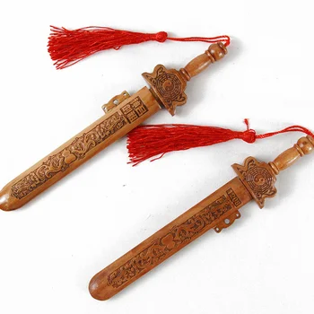 Medžio raudonmedžio kardas Katana kardas Seifas Drožyba Rankdarbiai Persikų medžio žaislinis peilis vaikams Vaikai Tradicinės kinų dovanos