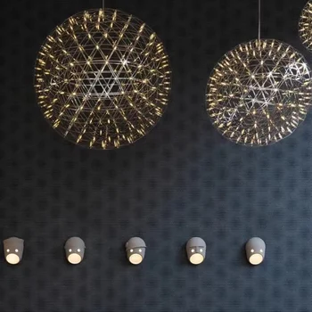 Modernus LED kibirkštinis rutulinis pakabukas Žibintai restorano parduotuvės dekoravimui Pakabinamos lempos šviestuvai Lubų nerūdijančio plieno apšvietimas