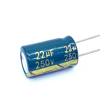 10Pcs/lot Aukšto dažnio maža varža 250V 22Uf aliuminio elektrolitinis kondensatorius dydis 10 * 17 22Uf 20%