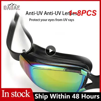 1~8PCS Vandeniui atsparūs UV spinduliai nuo rūko Plaukimo akiniai Plaukimo akiniai Profesionalus baseinas Nardymas Vandens akiniai Suaugusiųjų galvanizavimas