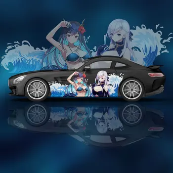 Azur Lane anime Automobilių lipdukai Pasirinktinė vinilo šono grafika Modifikuoti lenktyninių automobilių priedai Paketas Automobilių lipdukai